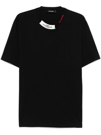 Dsquared2 T-shirt met geborduurd logo - Zwart