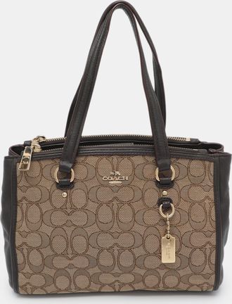 Coach Stanton Carryall Brown Signature Canvas And Leather Satchel