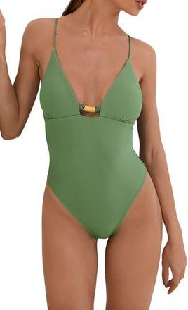 Vix Stacy One-Piece Swimsuit in Green at Nordstrom Rack, Size X-Large