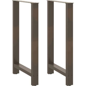 vidaXL Patas Para Mesa De Bar De Acero Natural (2 Unidades, 60 X 100-101 Cm) Vidaxl