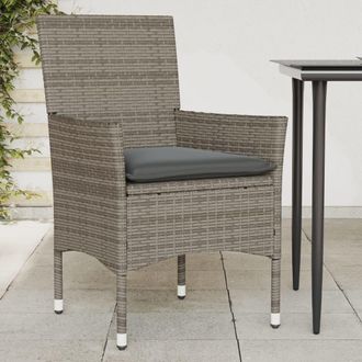 vidaXL Vidaxl - Sillones De Jard&iacute;n Con Cojines 2 Uds Rat&aacute;n Sint&eacute;tico Gris