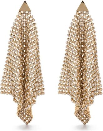 Paco Rabanne crystal-embellished drop earrings - women - glass/Brass - One Size - Gold