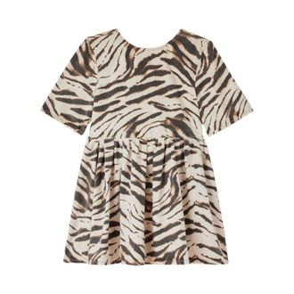Ganni Short Dresses, female, Multicolor, Size: XS Zebra Denim Dress