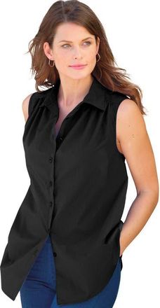Roaman's Kate Sleeveless Shirt in Black at Nordstrom, Size 34