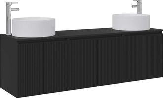 vidaXL Juego De Muebles De Ba&ntilde;o 3 Uds. Negro 49,5 X 44,5 X 65,5 Cm Vidaxl