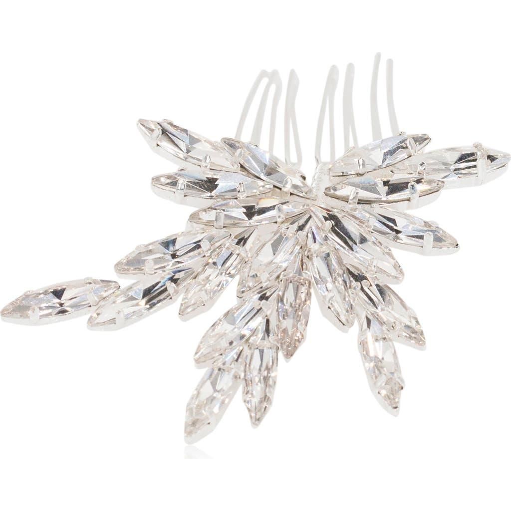 Brides & Hairpins Leona Pearl & Crystal Halo Comb in Silver  display picture 1