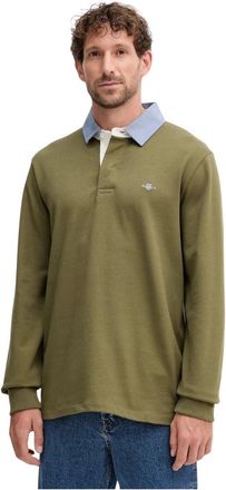 GANT Lange Mouwen Poloshirt - Heren - Polos - Groen - XL - Katoen - Tops