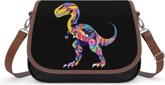 Generic Colorful Dinosaur Small Womens Crossbody Bags Shoulder Handbag with Adjustable Strap for Travel