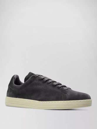 Tom Ford lace sneakers round toe suede finish