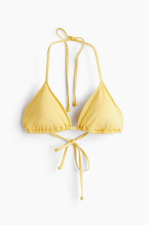 H&M Wattiertes Triangel-Bikinitop - Gelb