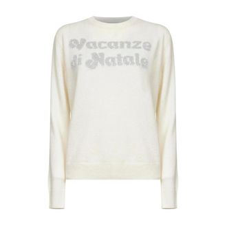 MC2 Saint Barth Round-neck Knitwear, female, White, Size: M New Queen Crew Neck Sweater