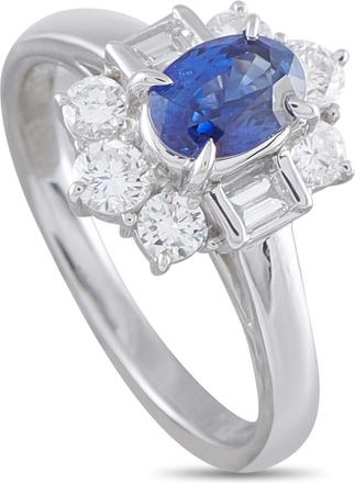 Luxury Bazaar Platinum 0.70ct Diamond and Sapphire Ring MF38-100826