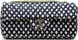 Chanel 2008 small Classic Flap shoulder bag - women - Lambskin/Fabric - One Size - Blue
