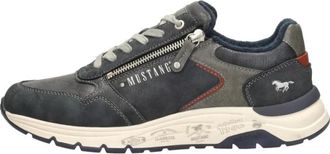 Mustang Veterschoenen Laag - Heren - Sneakers - Blauw - 40 EU - Leer - Schoenen