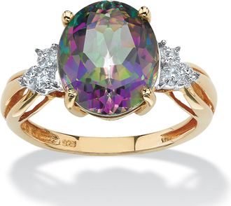 Palm Beach Jewelry 6 TCW Genuine Fire Topaz Ring in 18k Yellow Gold-plated Sterling Silver