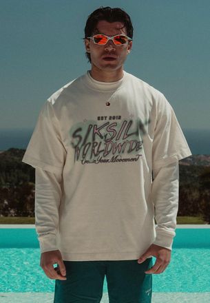 Siksilk Mens Ecru Graphic T-Shirt XXL