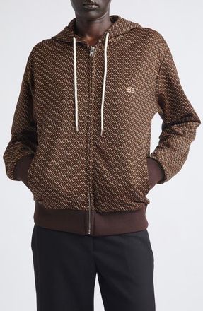 Wales Bonner Hooded Jacquard Track Jacket in Brown/caramel/camel at Nordstrom, Size X-Small