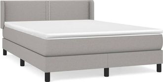vidaXL Vidaxl - Cama Box Spring Con Colch&oacute;n Tela Gris Claro 140x190 Cm
