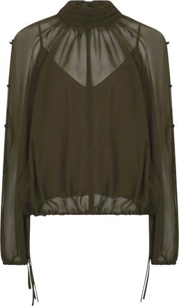 Dante6 Sonia Boho Mouw Detail Blouse - Dames - Blouses & Shirts - Groen - Maat: XL Chiffon