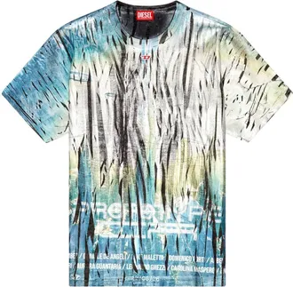 Diesel T-BORD-Q1 T-shirt - men - Cotton - M - Blue