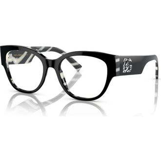 Dolce & Gabbana 51mm Butterfly optical glasses in Black at Nordstrom