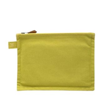 Herm&egrave;s Pre-owned Canvas Pouch - Dames - Vintage Accessoires - Groen - ONE Size - Vintage