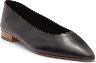 Jeffrey Campbell Vespa Pointed Toe Flat in Black Tan Stack at Nordstrom, Size 7.5