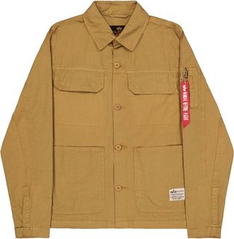 Alpha Industries Hemdjacke ALPHA INDUSTRIES Color Block Overshirt, Herren, Gr. L, gr&uuml;n (khaki), Obermaterial: 100% Baumwolle, Jacken Hemdjacke