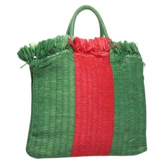 Gucci Pre-owned Tote Bags, female, Multicolor, Size: ONE SIZE Pre-owned Raffia Tote Bag