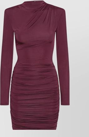 Rotate draped long-sleeve mini dress