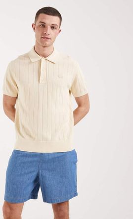 Lacoste Pantaloncini azzurri in chambray-Blu