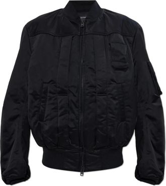 Yohji Yamamoto Ge&iuml;soleerd Bomberjack - Heren - Bomber jackets - Zwart - 2XS - Leer - Jassen