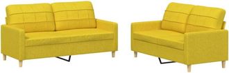 vidaXL Vidaxl - Juego De Sof&aacute;s Con Cojines 2 Piezas Tela Amarillo Claro
