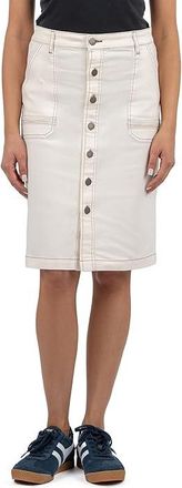 Kut from the Kloth Isla - Pencil Skirt With Contrast Stitching Womens Skirt Cream : 10, Cotton/Polyester/Spandex