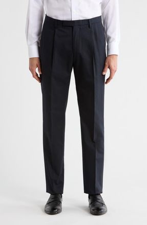 Boglioli Relaxed Pleated Trousers in Navy at Nordstrom, Size 38 Us