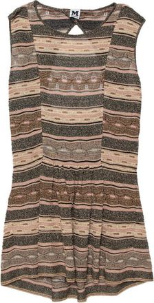 M Missoni Multicolor Lurex Knit Open Back Detail Mini Dress