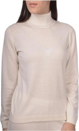 La Fileria Turtleneck Sweater - Dames - Coltruien - Wit - L - Wol - Truien & Vesten