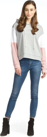 Papillon Color Blocked Hoodie With Pockets In Grey