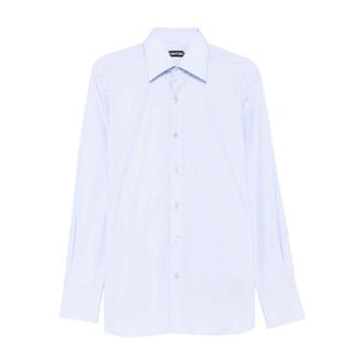 Tom Ford Poplin Slim Fit Shirt - male - Tom Ford - Formal Shirts - Blue - 2XL - Shirts