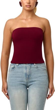 Naked Wardrobe Smooth Crop Tube Top in Sangria at Nordstrom, Size X-Large