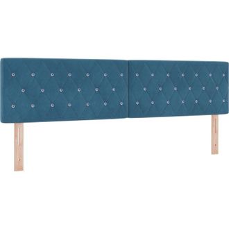 vidaXL Cabecero Led Argyle Con Cabecera Azul Oscuro 90 Cm Terciopelo Vidaxl