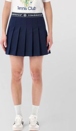 Casablanca pleated wool blend mini skirt logo
