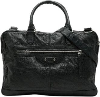 Balenciaga Pre-owned Handbags, male, Black, Size: ONE SIZE Pre-owned Leather 2way Briefcase