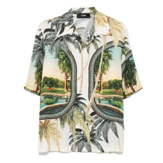 Amiri Overhemden, Heren, Veelkleurig, S, Multi Colour Camp Kraag Korte Mouw Shirt