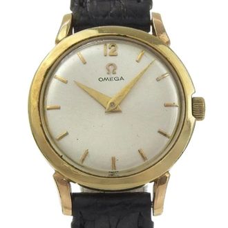 Omega Pre-owned Verguld Gouden Lederen Handopwinding Cal. 244 - Dames - Vintage Horloges - Geel - ONE Size - Leer - Vintage