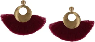 Olivia Welles Alba Fringe Hoop Earrings in Gold/Fuchsia at Nordstrom Rack