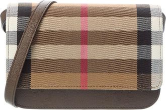 Burberry Check Canvas & Leather Crossbody