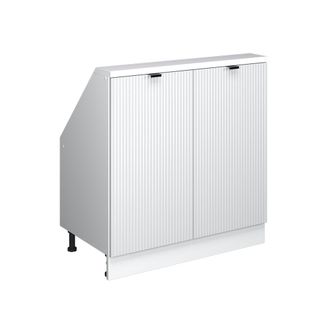 Vicco Armario De Cocina Para Techo Inclinado R-line, Ondulaci&oacute;n Blanca, 80 Cm Con 2 Puertas, Vicco