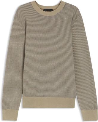 BOSS Cotton-silk sweater with knitted structure