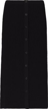 Proenza Schouler ribbed-knit button-front skirt - women - Viscose/Polyester - S - Black